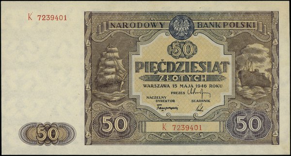 Bilety NBP emisji 15.05.1946 r.. 50 złotych, 15.05.1946