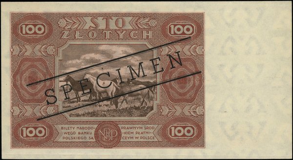 Bilety NBP emisji 15.07.1947 r. 100 złotych, 15.07.1947