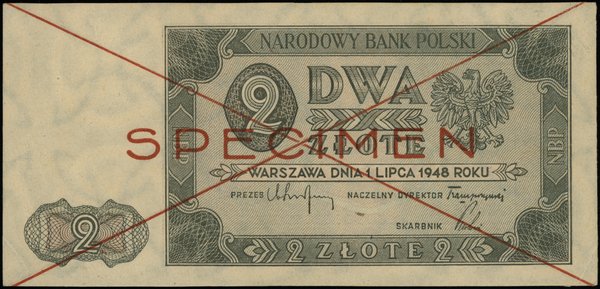 Bilety NBP emisji 1.07.1948 r.. 2 złote, 1.07.1948
