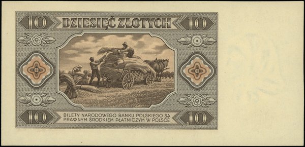 Bilety NBP emisji 1.07.1948 r.. 10 złotych, 1.07.1948