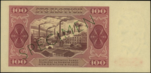 Bilety NBP emisji 1.07.1948 r.. 100 złotych, 1.07.1948