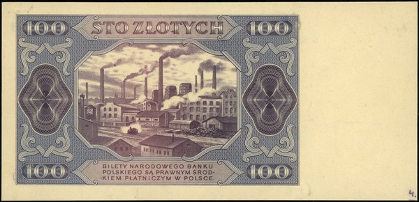 Bilety NBP emisji 1.07.1948 r.. 100 złotych, 1.07.1948