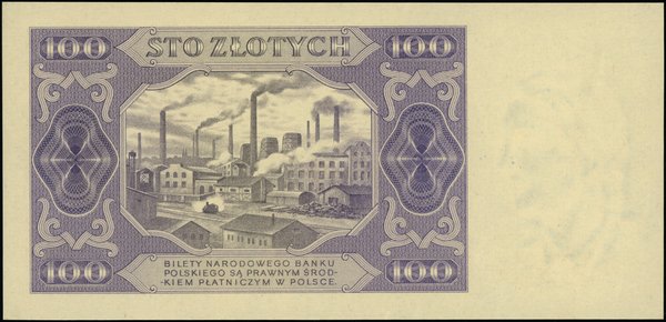 Bilety NBP emisji 1.07.1948 r.. 100 złotych, 1.07.1948