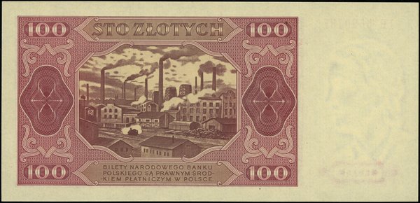 Bilety NBP emisji 1.07.1948 r.. 100 złotych, 1.07.1948