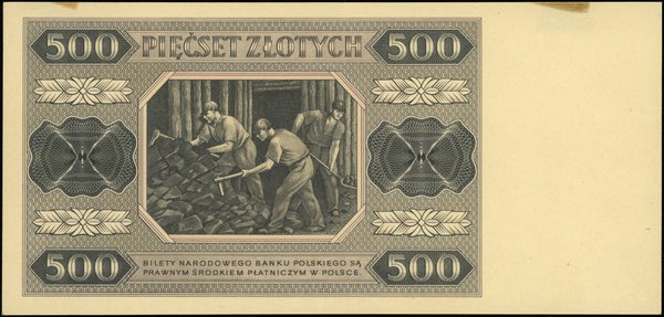 Bilety NBP emisji 1.07.1948 r.. 500 złotych, 1.07.1948