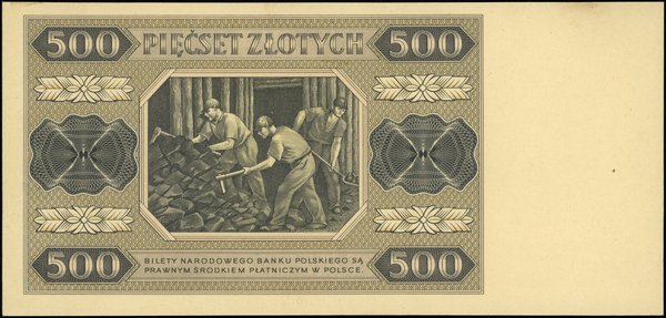 Bilety NBP emisji 1.07.1948 r.. 500 złotych, 1.07.1948