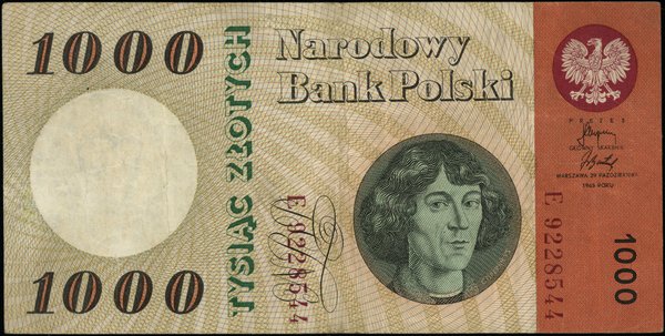 Narodowy Bank Polski, emisja 1965 r.. 1.000 złotych, 29.10.1965