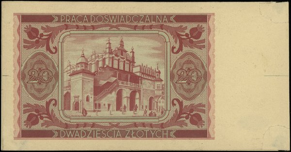 NBP, emisja projektowana 1.08.1957. 20 złotych, bez daty