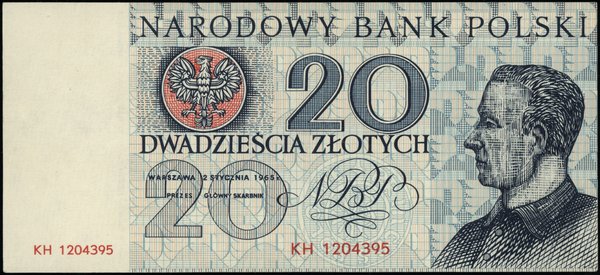 NBP, Miasta Polskie. 20 złotych, 2.01.1965