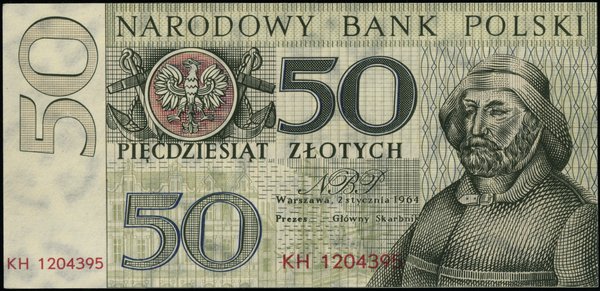 NBP, Miasta Polskie. 50 złotych, 2.01.1964