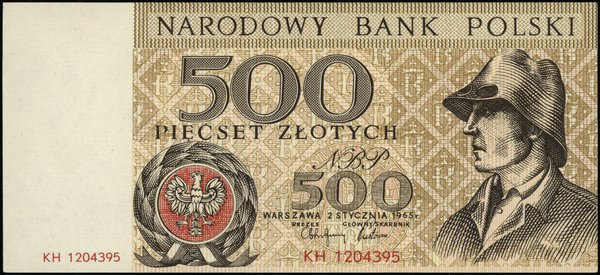 NBP, Miasta Polskie. 500 złotych, 2.01.1965