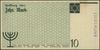 Banknoty getta w Łodzi 1940 r.. 10 marek, 15.05.1940; seria brak, numeracja 000584; na str. odwrot..