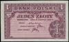 Bank Polski na emigracji, emisja 15.08.1939. 1 złoty, 15.08.1939; seria brak; brak numeru; Lucow 1..