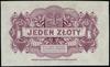 Bank Polski na emigracji, emisja 15.08.1939. 1 złoty, 15.08.1939; seria brak; brak numeru; Lucow 1..