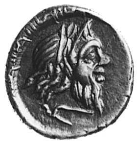 D. Silanus L.f. (91 p.n.e.), denar, Aw: Maska Sylena w prawo, niżej pług, Rw: Victoria w bidze, w odcinku napis: D.SILANV.. i trąbka galijska, Sear Junia 19, Craw.337/la, 4.0 g.