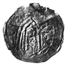 denar, Aw: Kościół, Rw: Mur miejski z bramą, Kop.9.IV -rr-, Gum.121, Str.48, 0.28 g.