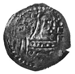 brakteat: Książe w lewo nad murem z dwoma wieżami, Kop.21,V -rr-, Gum.245, Str.188, 0.18 g., Kopicki sugeruje iżjest to moneta Bolesława Wstydliwego
