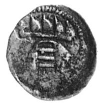 denar- Kraków, Aw: Orzeł, Rw: Hełm, Kop.26.IV.a -rrr-, Gum.343, Paszkiewicz 3.25, bardzo rzadki i ładnie wybityegzemplarz