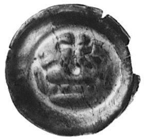 brakteat (2. poł. XIII w.), Waschinski 43, drobne wyszczerbienie