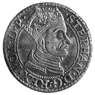 grosz 1579, Gdańsk, Aw: Popiersie i napis, Rw: Herb Gdańska i napis, Kop.II -r-, Gum.790