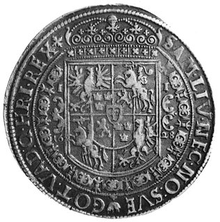 talar 1628, Bydgoszcz, Aw: Popiersie i napis, Rw: Tarcza herbowa i napis, Kop.III.5b, Dav.4316