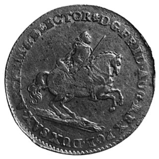 2 grosze 1742, Drezno, Aw: Król na koniu i napis, Rw: Tron i napis