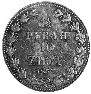 1 1/2 rubla=10 złotych 1837, Warszawa, j.w., Pla