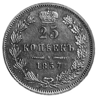 25 kopiejek 1857, Warszawa, Aw: Orzeł carski i n