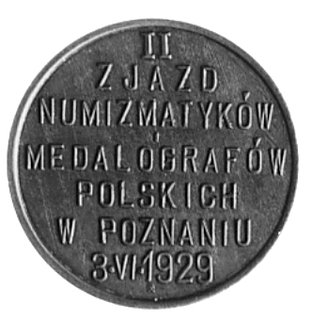 5 groszy, rewers jak moneta obiegowa, na awersie napis: II ZJAZD....3.VI.1929, brąz 20.0 mm, 2.80 g., wybito 45 sztuk