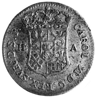 1/12 talara 1694, Szczecin, Aw: Tarcza herbowa z tytulaturą Karola XI, Rw: Napisy, Ahl.154