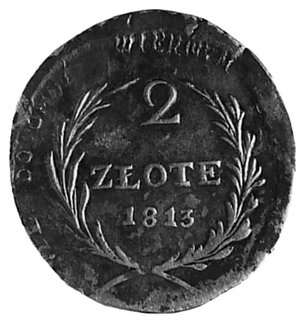 2 złote 1813, Aw: Napis, Rw: Nominał w wieńcu i 