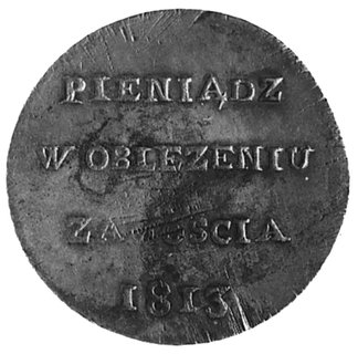 6 groszy 1813, Aw: Napis, Rw: Nominał w wieńcu i napis, rant ozdobny, Plage 121, moneta bardzo rzadko występującaw handlu