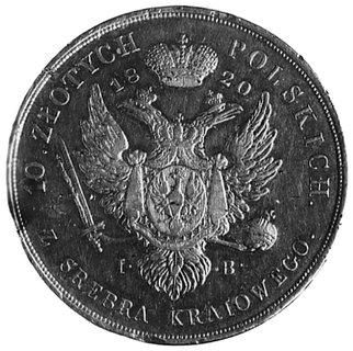 10 złotych 1820, Warszawa, Aw: Głowa i napis, Rw: Orzeł i napis, Plage 23, Dav.248