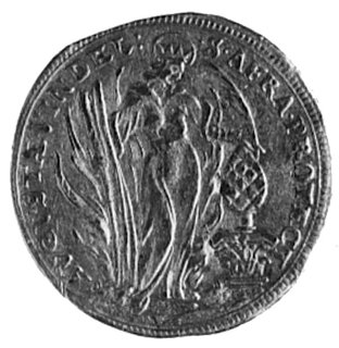 Augsburg, dukat 1630, Aw: Św. Afra i napis, Rw: Orzeł cesarski i napis (tytulatura Ferdynanda II), Fr.57(182)