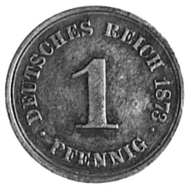 1 fenig 1873 A, J.1, bardzo rzadka w tym stanie zachowania