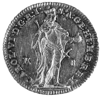 dukat 1739, Krzemnica, Aw: Postać Karola VI i na
