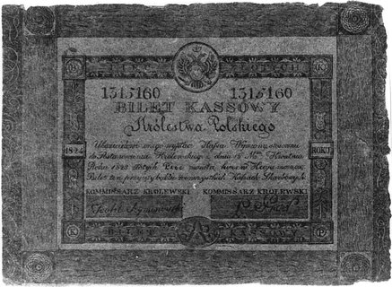 5 złotych 1824, podpisy: Szymanowski, Plater, nr