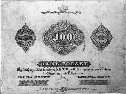 100 złotych 1.05.1830, podpisy: Lubowidzki, Engelhardt, seria 39 nr 925434, Pick A21, małe rozdarcia, podklejony