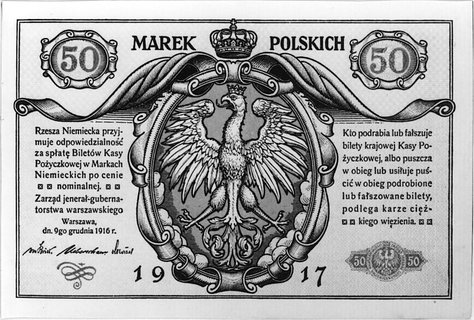 50 marek polskich 9.12.1916, \jenerał, nr A.2160431
