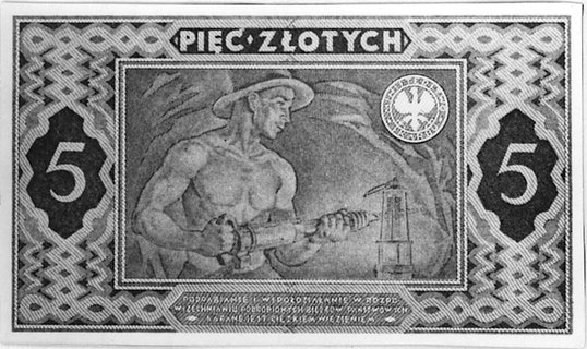 5 złotych 25.10.1926- druk jednostronny na papie