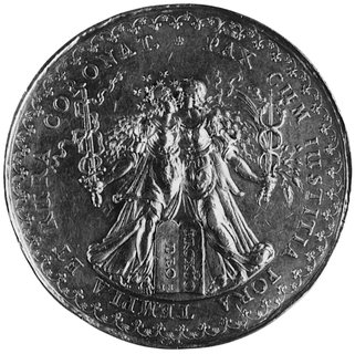 medal sygnowany IH (Jan Höhn) wybity na pamiątkę zawarcia w 1635 r., rozejmu między Polską a Szwecjąw Sztumskiej Wsi