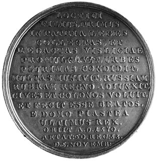 medal Holzhaeussera ze świty królewskiej- Kazimi