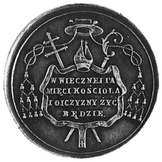 medal nie sygnowany wybity w 1861 r. z okazji śmierci arcybiskupa Antoniego Fijałkowskiego, Aw: Popiersie i napis,Rw: Insygnia arcybiskupie i kapelusz kardynalski oraz napis, H-Cz.8071, srebro 27.5 mm, 7.57 g.
