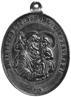 medal owalny z uszkiem b.d., sygnowany CAQUE FEC
