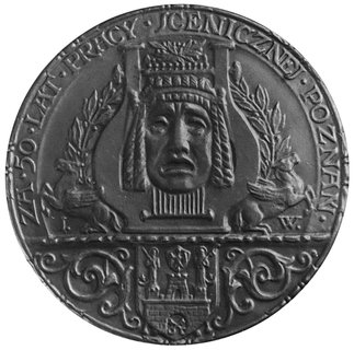medal sygnowany J.W. (Jan Wysocki) wybity w 1924 r. z okazji 50 rocznicy pracy scenicznej aktora sceny poznańskiejRomana Żelazowskiego, Aw: Popiersie Żelazowskiego i napis, Rw: Maska sceniczna na lirze, poniżej herb Poznaniai napis, brąz 61.0 mm, 91,84 g.