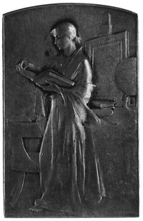 plakieta dwustronna sygnowana Rene Baudichon, wybita w 1933 r. z okazji Wystawy Przemysłowej w Algerii,Aw: Napis w ozdobnym kartuszu na tle gałązek dębowych i oliwnych, powyżej napis GILLET, Rw: Postać kobietyczytającej książkę na tle stołu z pomocami naukowymi, na rancie napis ARGENT, srebro 54.0 x 35.0 mm, 41,28 g.