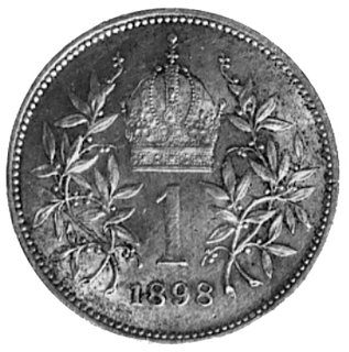 1 korona 1898, Wiedeń, bardzo rzadka w tym stanie zachowania