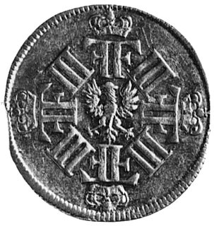 1/12 talara 1692, Magdeburg, Aw: Poczwórny monogram, Rw: Herb i napisy, Schr.534
