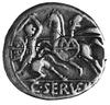 C. Servilius M.f. (136 p.n.e.), denar, Aw: Głowa Romy w prawo, niżej napis ROMA, Rw: Dwaj galopują..