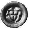 brakteat (XIII-XIV w.): Tarcza krzyżacka z kulami po bokach, Vos.23, GumBK 76, 0.21 g.